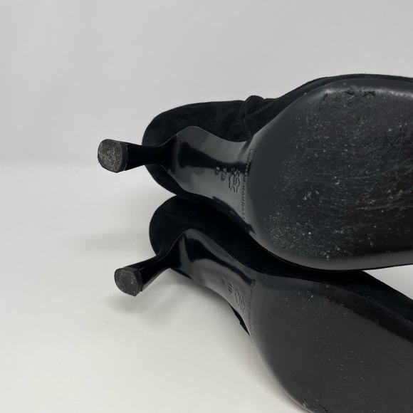 EUC, Loeffler Randall Thandy Black Suede Curved Heel Booties, Size 11.5 - Picture 12 of 16